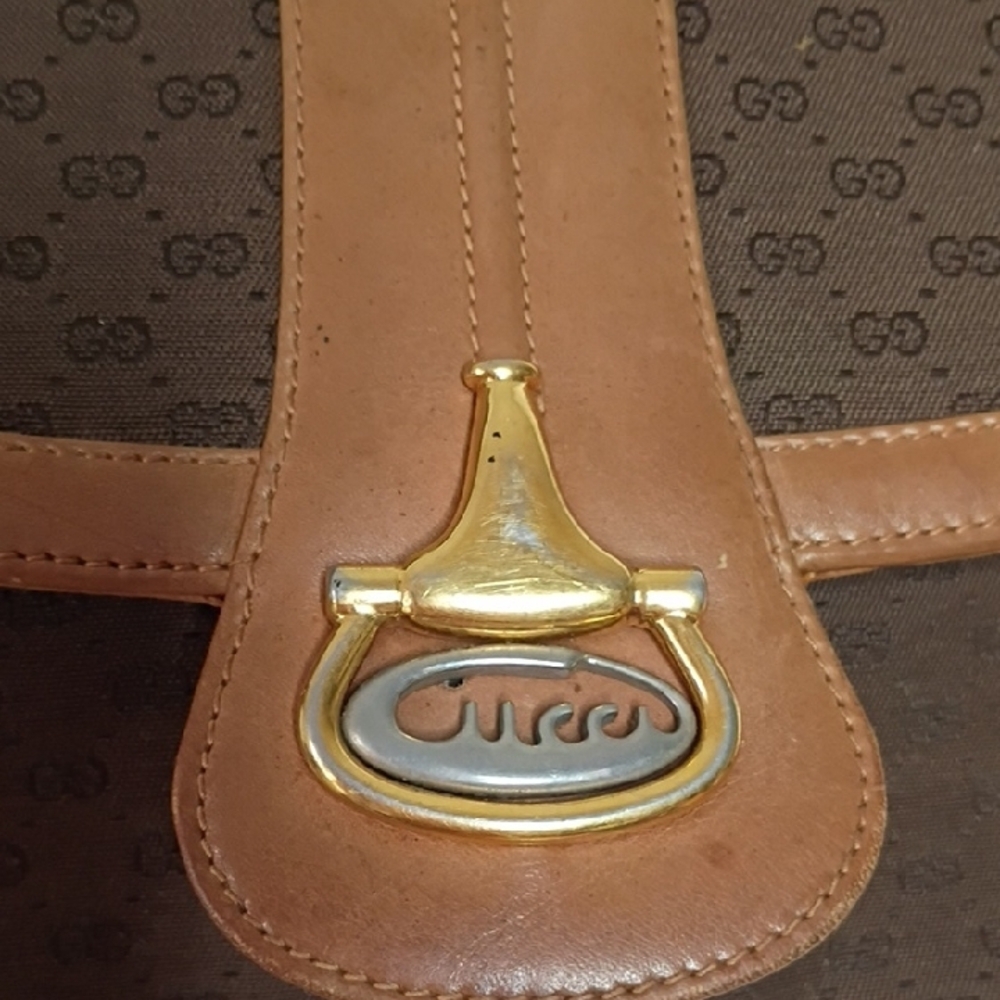 Gucci Brown and Tan Monogram Crossbody Bag - Picture 6 of 15